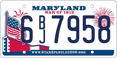 MD license plate 6BJ7958
