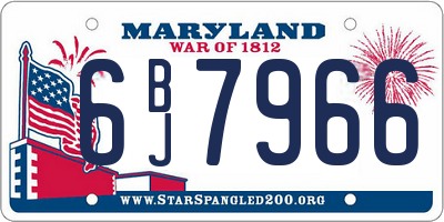 MD license plate 6BJ7966