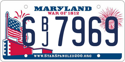 MD license plate 6BJ7969