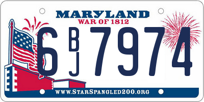 MD license plate 6BJ7974