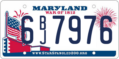 MD license plate 6BJ7976