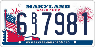 MD license plate 6BJ7981