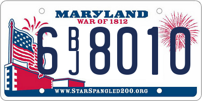 MD license plate 6BJ8010