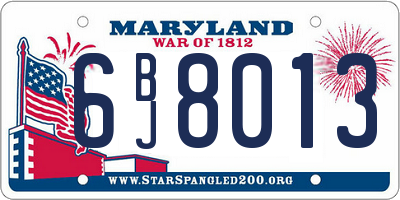 MD license plate 6BJ8013