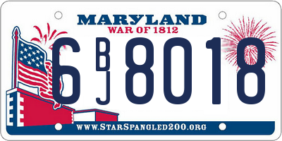 MD license plate 6BJ8018