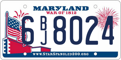 MD license plate 6BJ8024