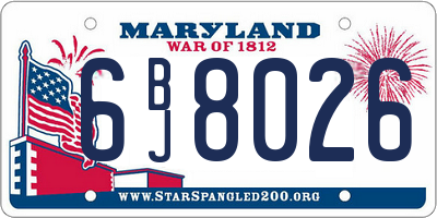 MD license plate 6BJ8026