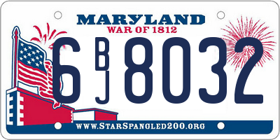 MD license plate 6BJ8032