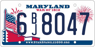 MD license plate 6BJ8047