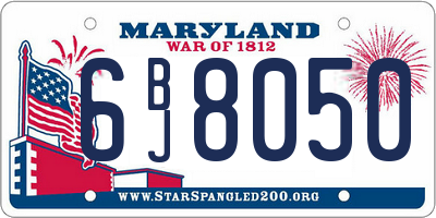 MD license plate 6BJ8050