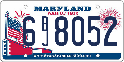 MD license plate 6BJ8052