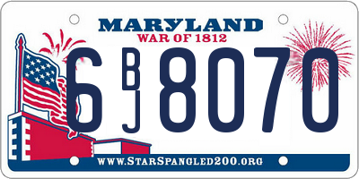 MD license plate 6BJ8070