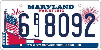 MD license plate 6BJ8092