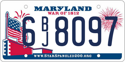 MD license plate 6BJ8097