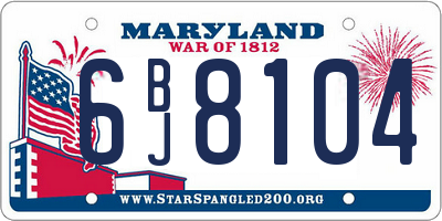 MD license plate 6BJ8104