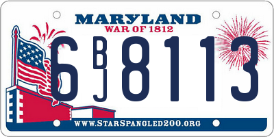 MD license plate 6BJ8113
