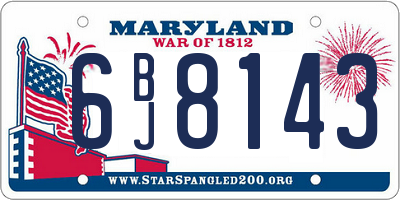 MD license plate 6BJ8143