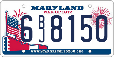 MD license plate 6BJ8150
