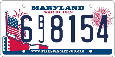 MD license plate 6BJ8154