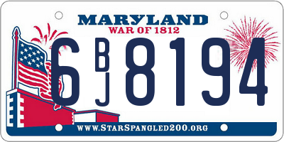 MD license plate 6BJ8194