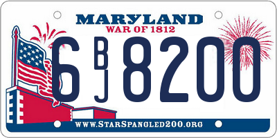MD license plate 6BJ8200