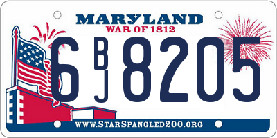 MD license plate 6BJ8205