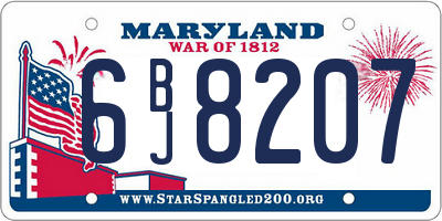 MD license plate 6BJ8207