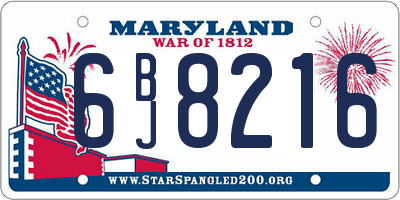 MD license plate 6BJ8216