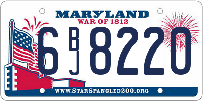 MD license plate 6BJ8220