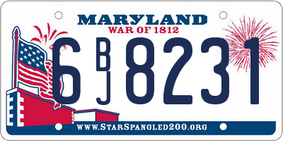 MD license plate 6BJ8231