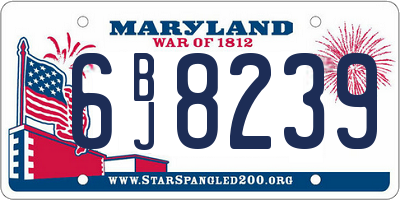 MD license plate 6BJ8239
