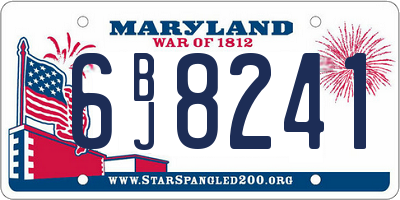 MD license plate 6BJ8241