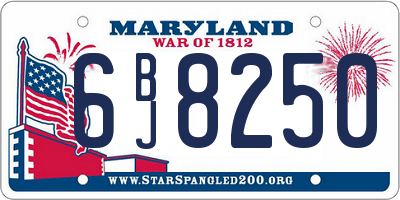 MD license plate 6BJ8250