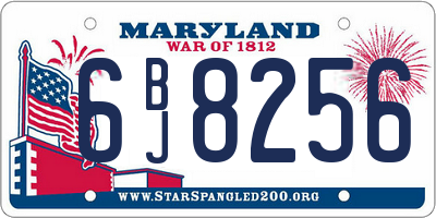 MD license plate 6BJ8256