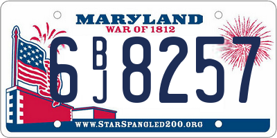 MD license plate 6BJ8257