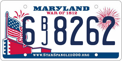 MD license plate 6BJ8262