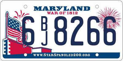 MD license plate 6BJ8266