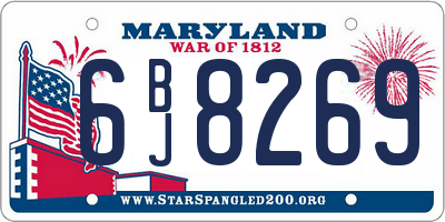 MD license plate 6BJ8269