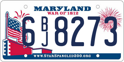MD license plate 6BJ8273