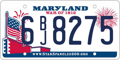 MD license plate 6BJ8275