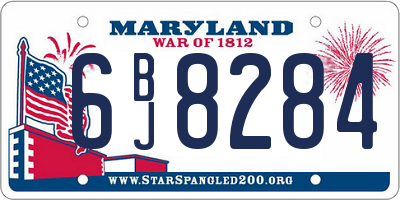 MD license plate 6BJ8284