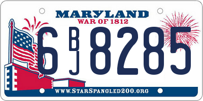 MD license plate 6BJ8285