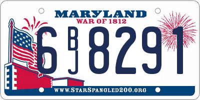 MD license plate 6BJ8291