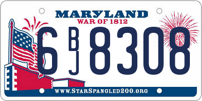 MD license plate 6BJ8308