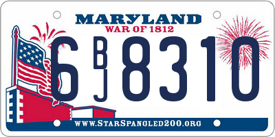 MD license plate 6BJ8310