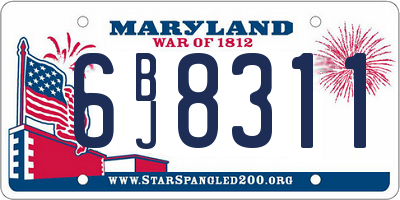 MD license plate 6BJ8311