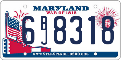 MD license plate 6BJ8318