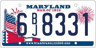 MD license plate 6BJ8331
