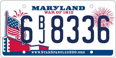 MD license plate 6BJ8336