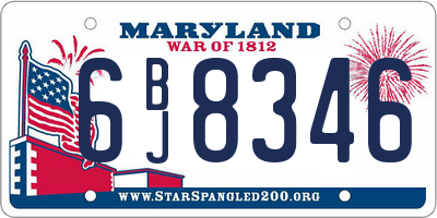 MD license plate 6BJ8346